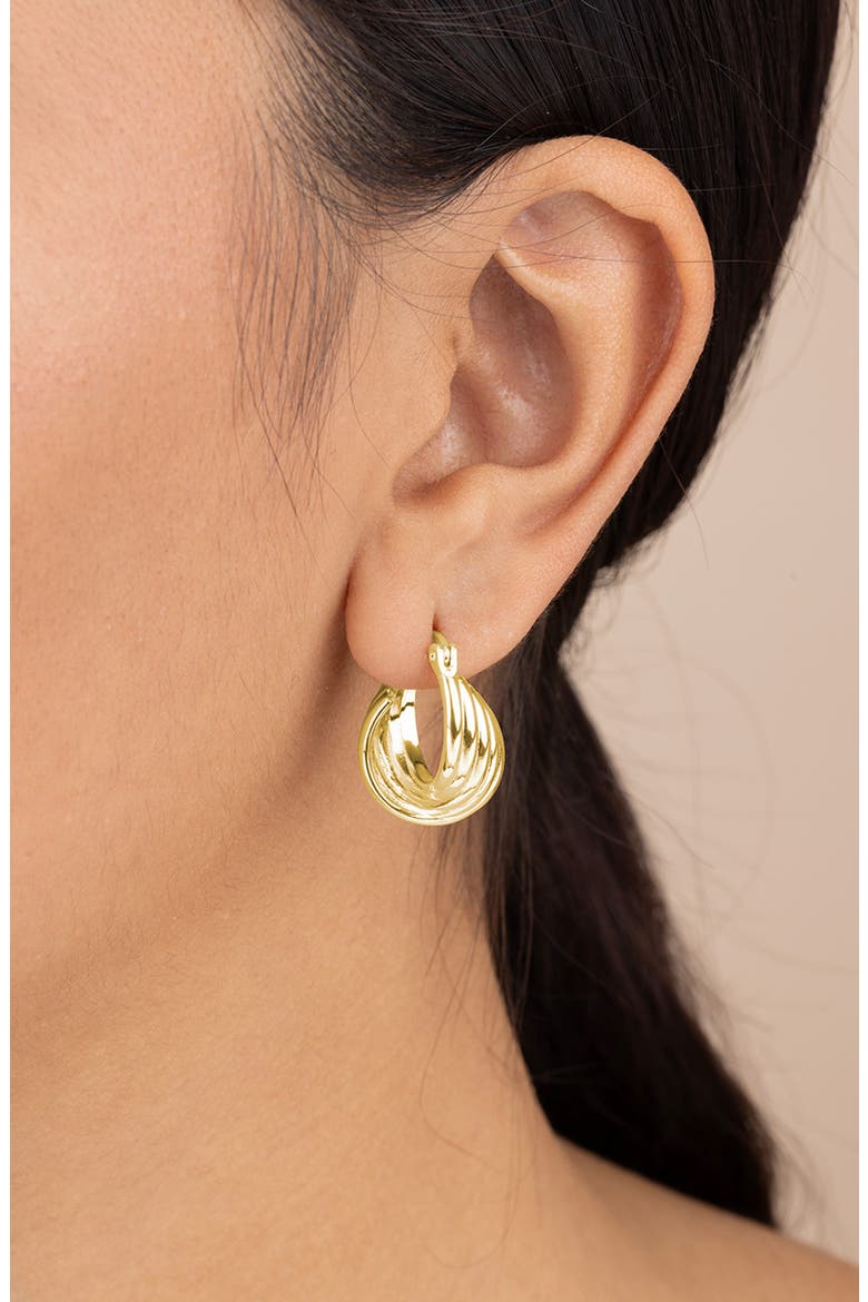Brigitta Woven Twist Hoop Earrings, Alternate, color, GOLD