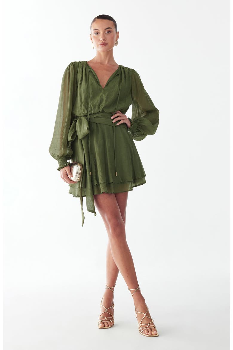 Olia Mini Dress, Alternate, color, Dark Olive