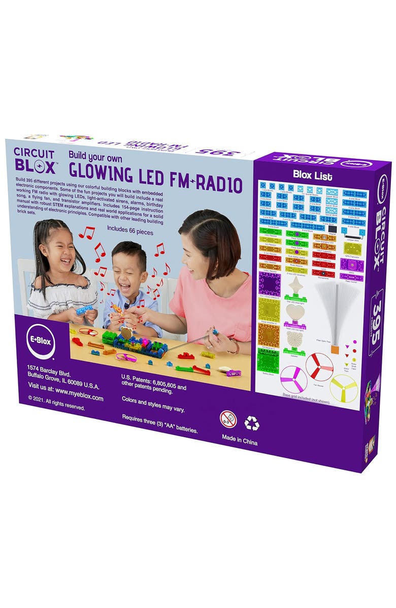 E-Blox Eblox Circuit Blox Byo Glowing Led Fm Radio 395 Projects,Ages 8+, Alternate, color, Multicolored