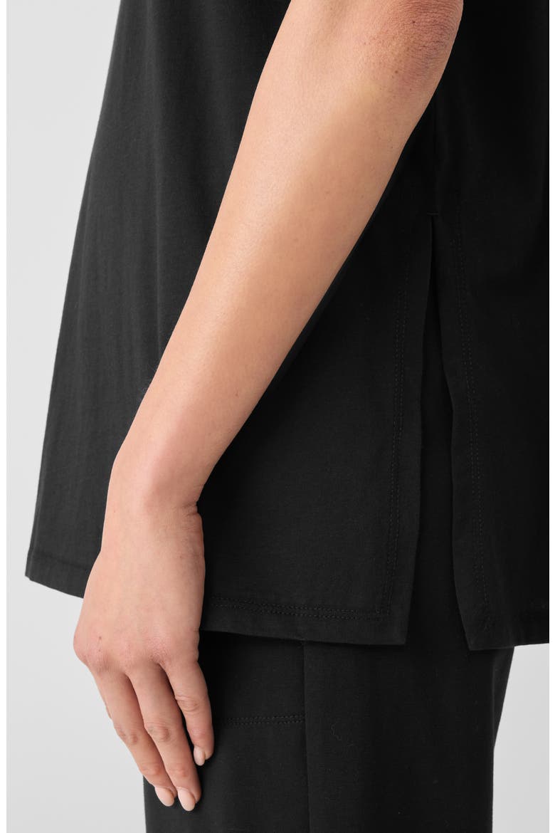 Crewneck Organic Cotton T-Shirt, Alternate, color, BLACK