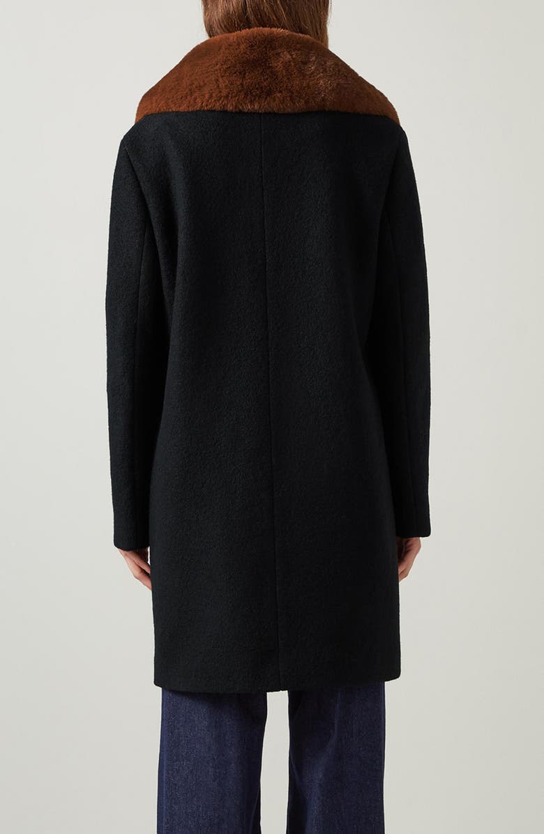 LK Bennett Aster Wool Coat with Removable Faux Fur Collar, Alternate, color, 
