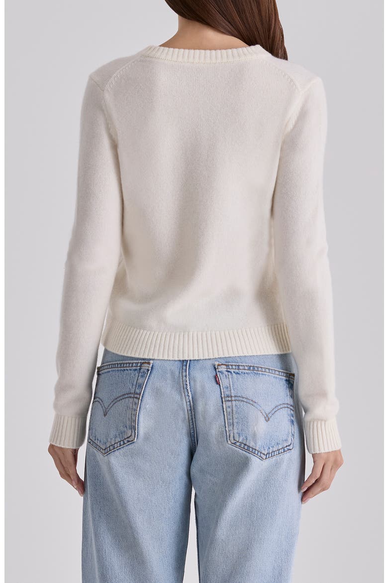 Poppie Embroidered Wool & Cashmere Cardigan, Alternate, color, IVORY
