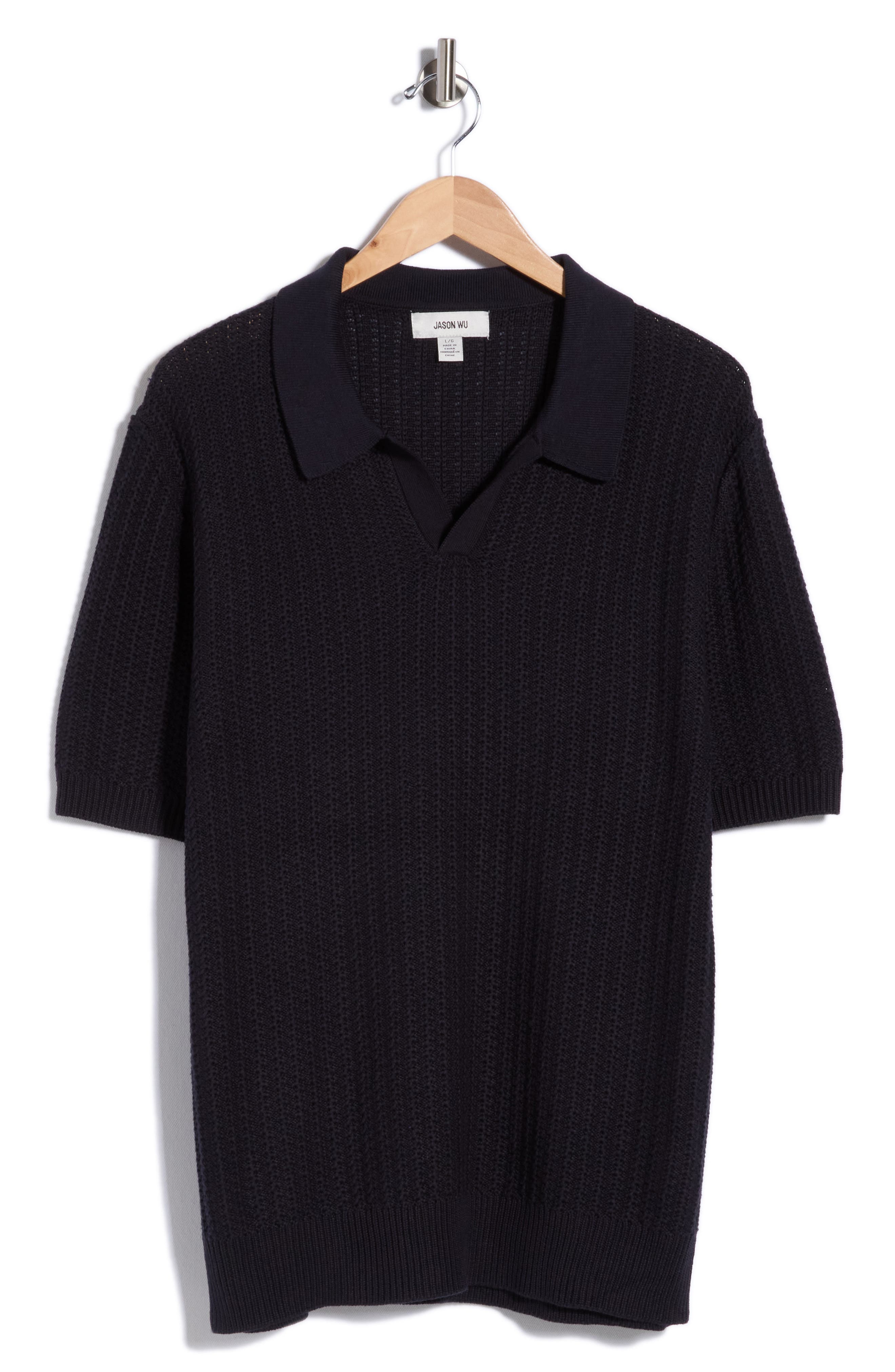 JASON WU Johnny Collar Textured Cotton & Cashmere Blend Knit Polo