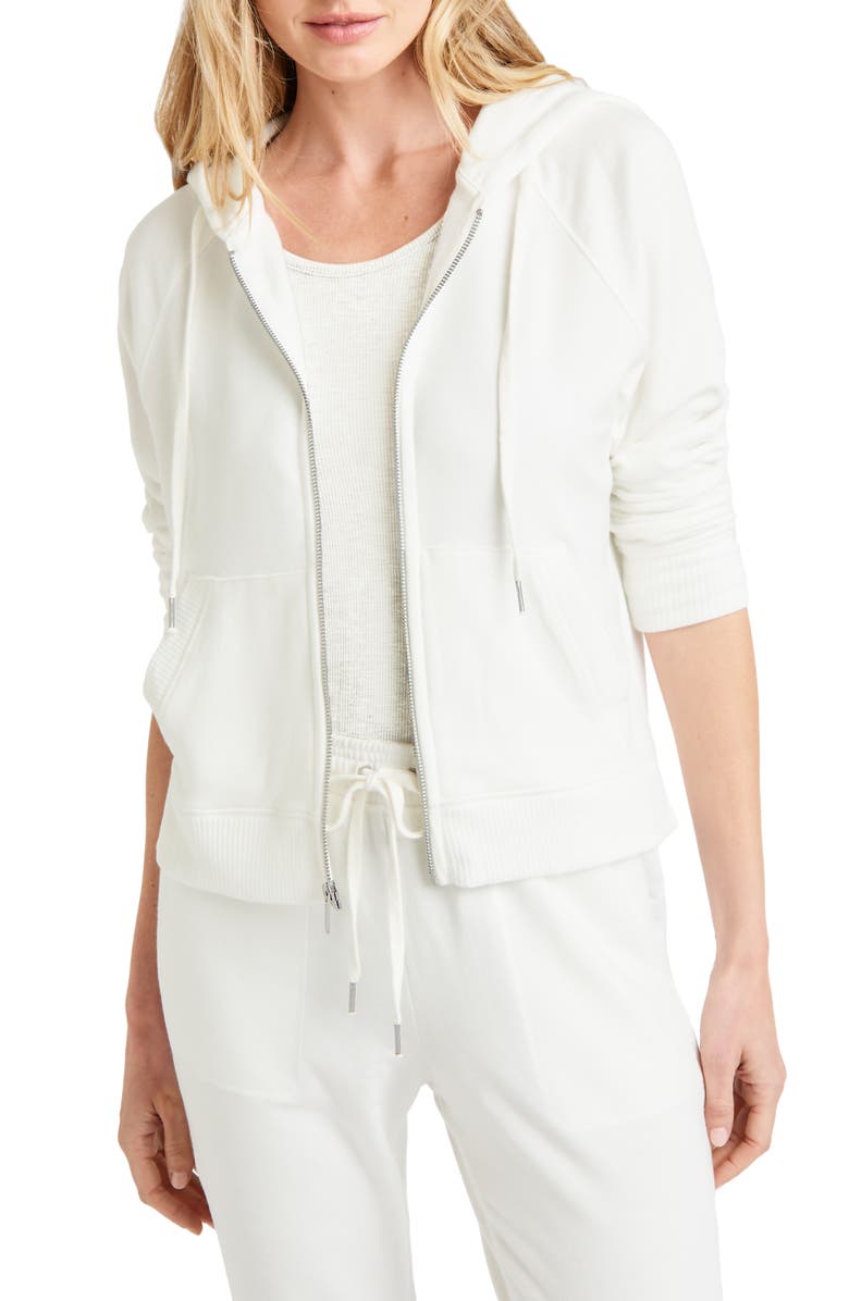 Splendid Zip-Up Hoodie, Main, color, White