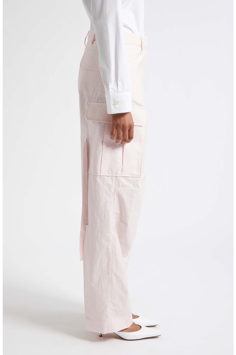 Cotton & Nylon Wide Leg Cargo Pants, Alternate, color, BABY PINK