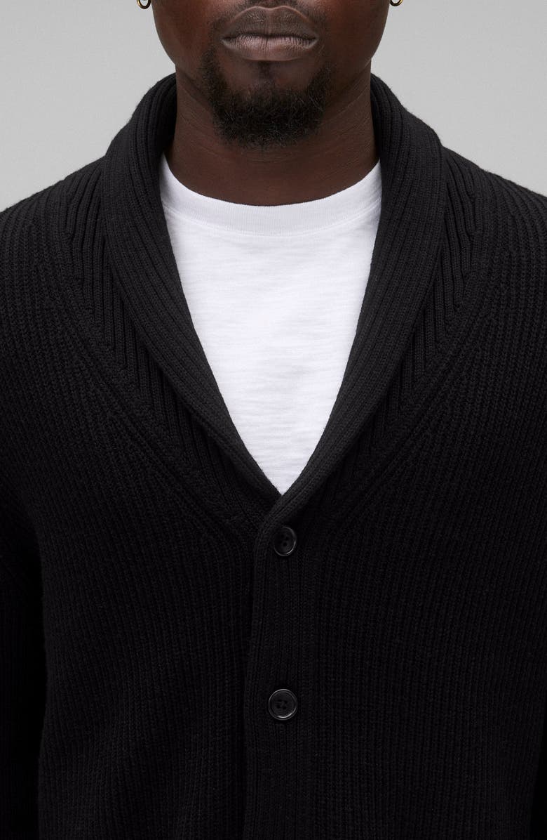 Reigning Champ Vinnie Rib Shawl Collar Merino Wool Cardigan, Alternate, color,
