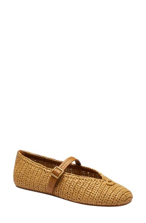 Sculpted C Raffia Mary Jane Flat (Women)