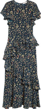 Ulla Johnson Amaia Ruffle Silk Maxi Dress