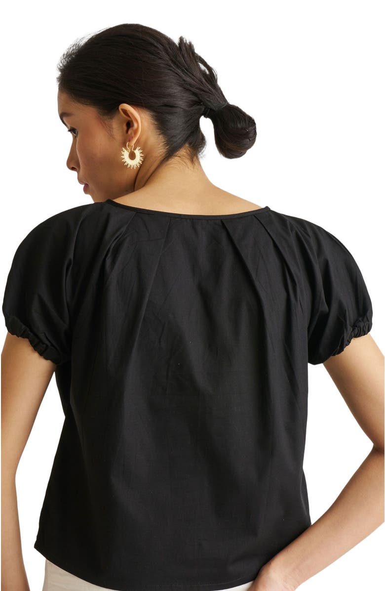 Reistor Balloon Sleeve Top, Alternate, color, Black