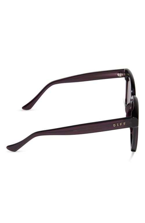 Diff Meredith 54mm Square Sunglasses In Aubergine With Silver Flash