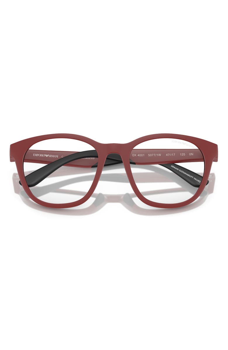 Emporio Armani 47mm Phantos Optical Glasses, Alternate, color, Matte Red / Clear