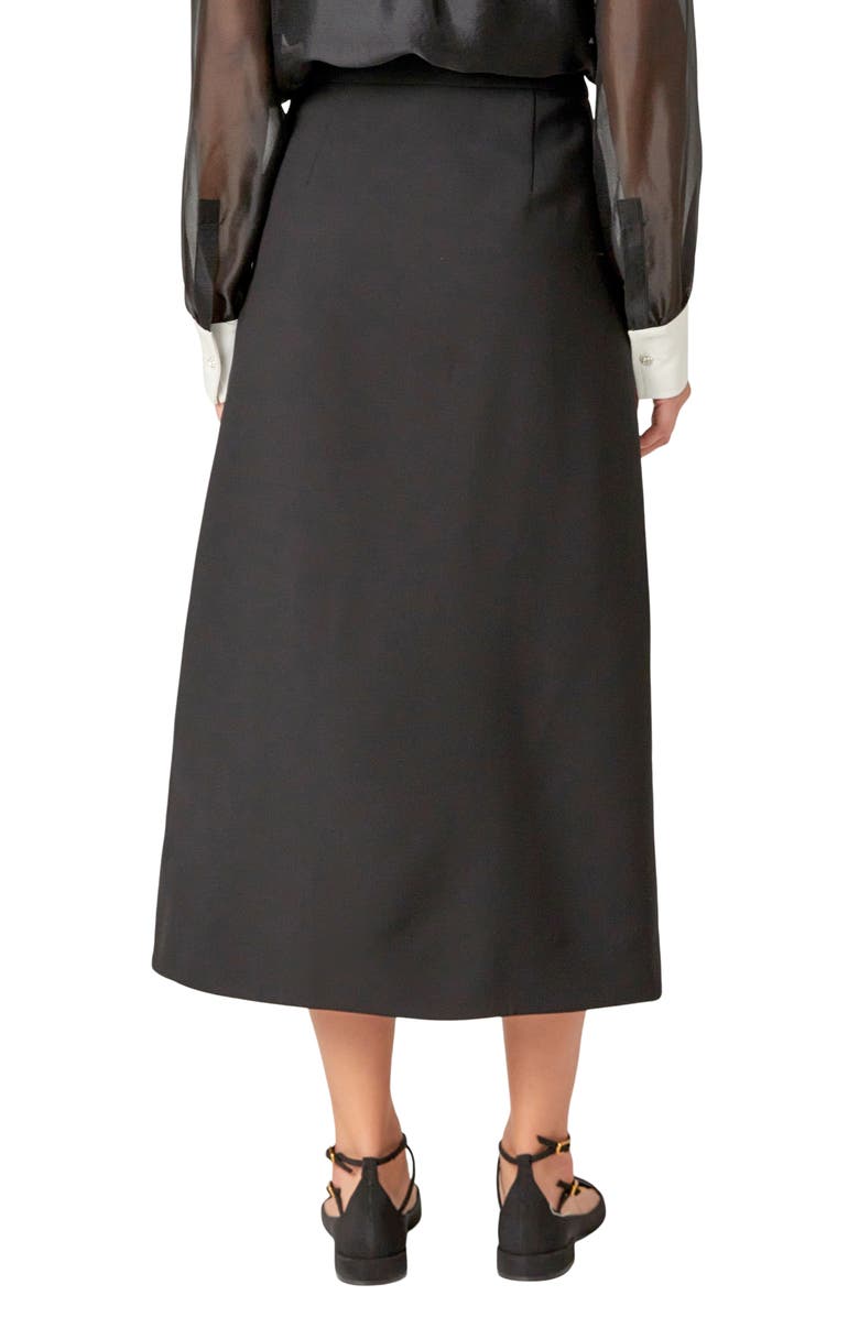 English Factory A-Line Midi Skirt, Alternate, color, Black