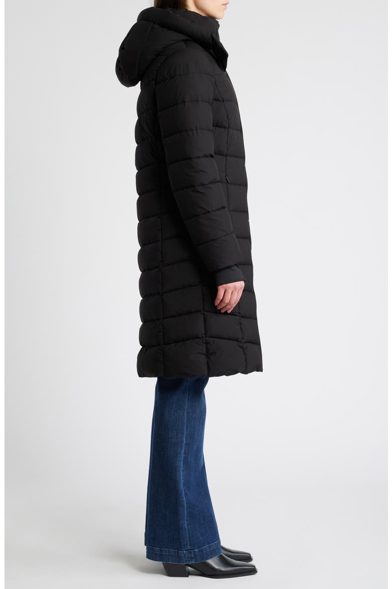 Water Resistant Hooded Puffer Jacket, Alternate, color, BLACK