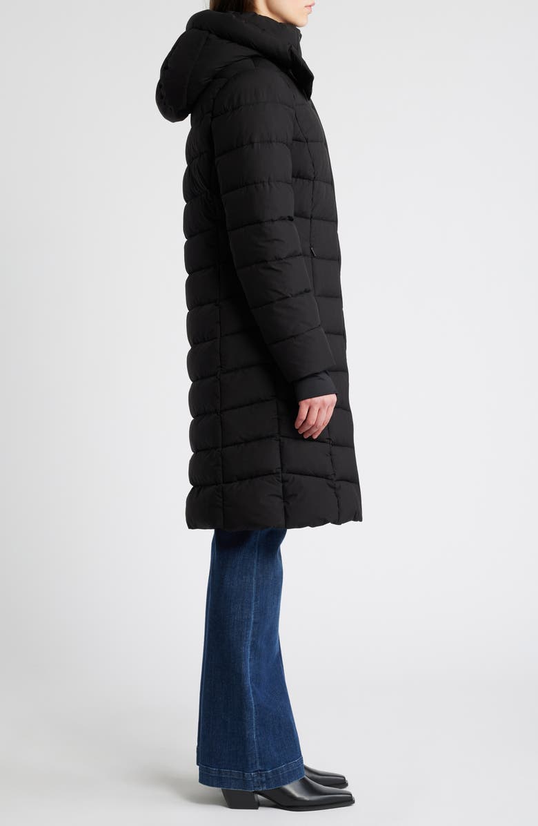 BCBG Max Azria Water Resistant Hooded Puffer Jacket, Alternate, color, Black