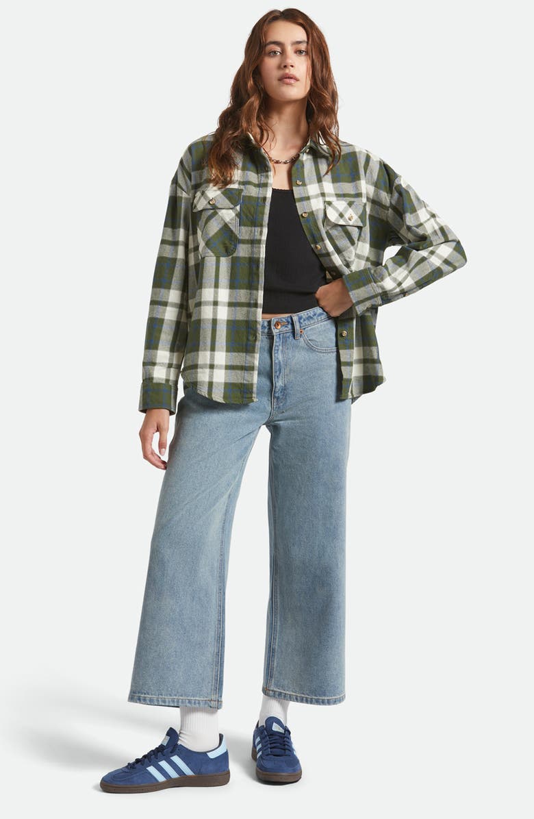 Brixton Bowery Plaid Cotton Overshirt, Alternate, color,