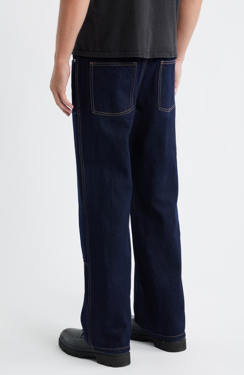 KROST Crosby Contrast Topstitch Straight Leg Jeans, Alternate, color, Indigo Wash