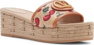 Valentino Garavani VLOGO Cherries Flatform Slide Sandal