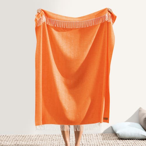 Lands Downunder Italian Herringbone Throw In Orange