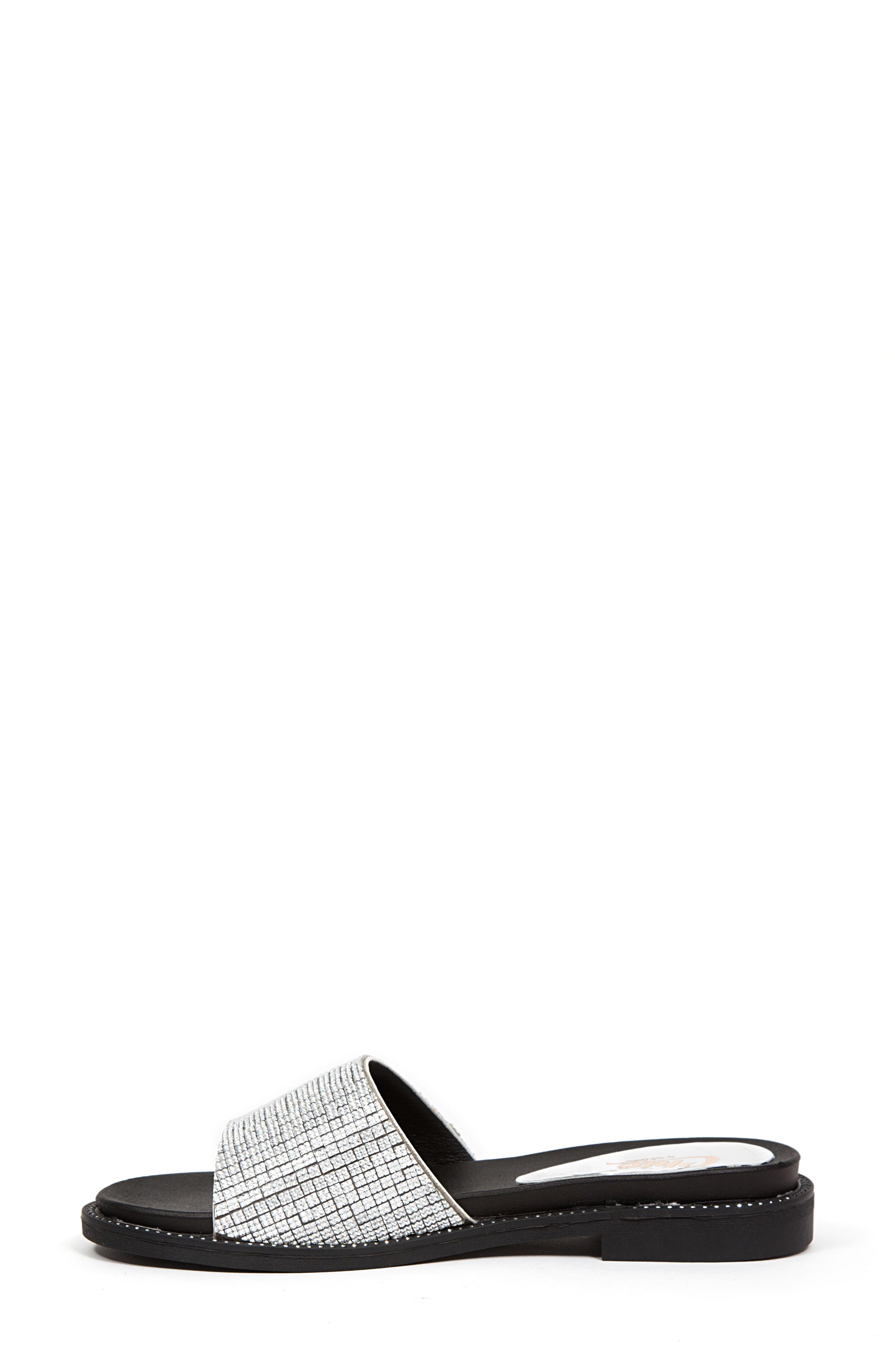 Rhinestone Slide Sandal, Alternate, color, SILVER