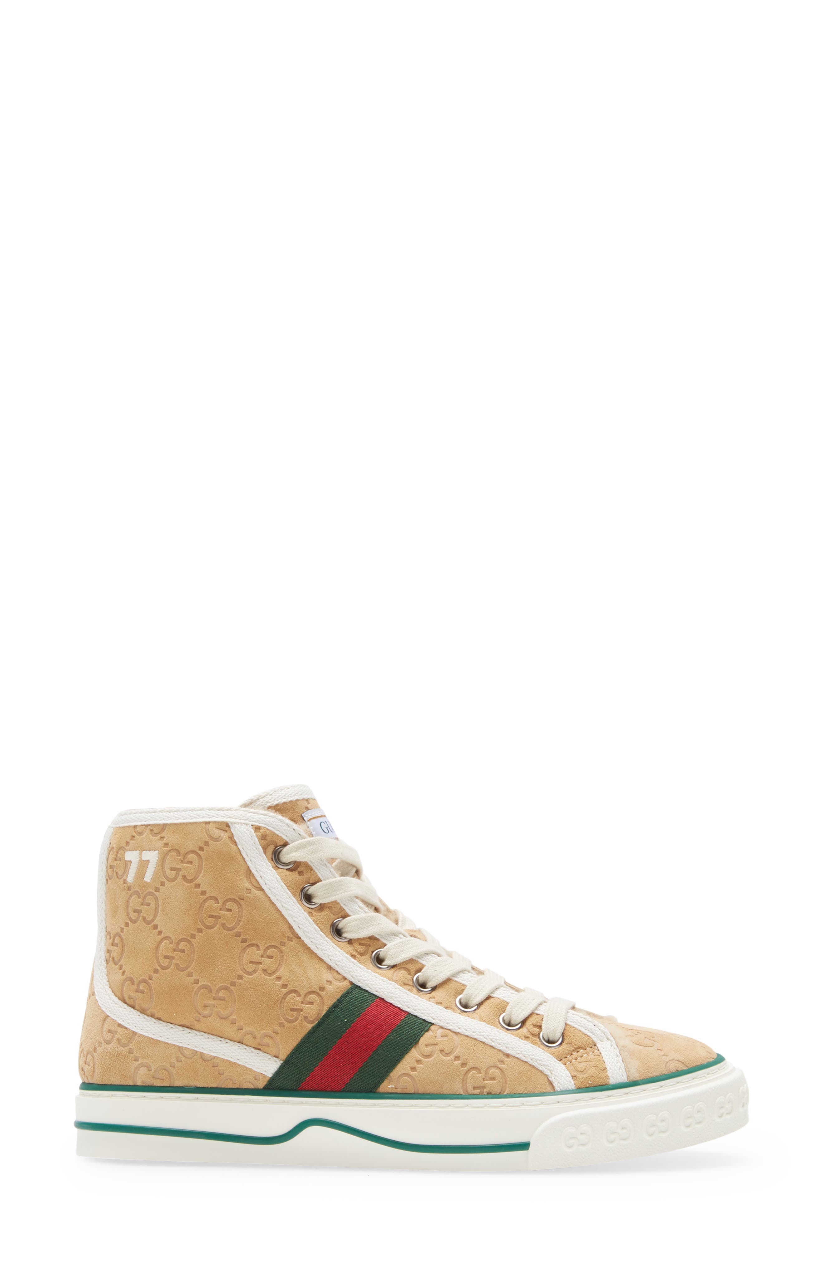 Gucci Tennis 1977 High Top Suede & Shearling Sneaker, Alternate, color, 