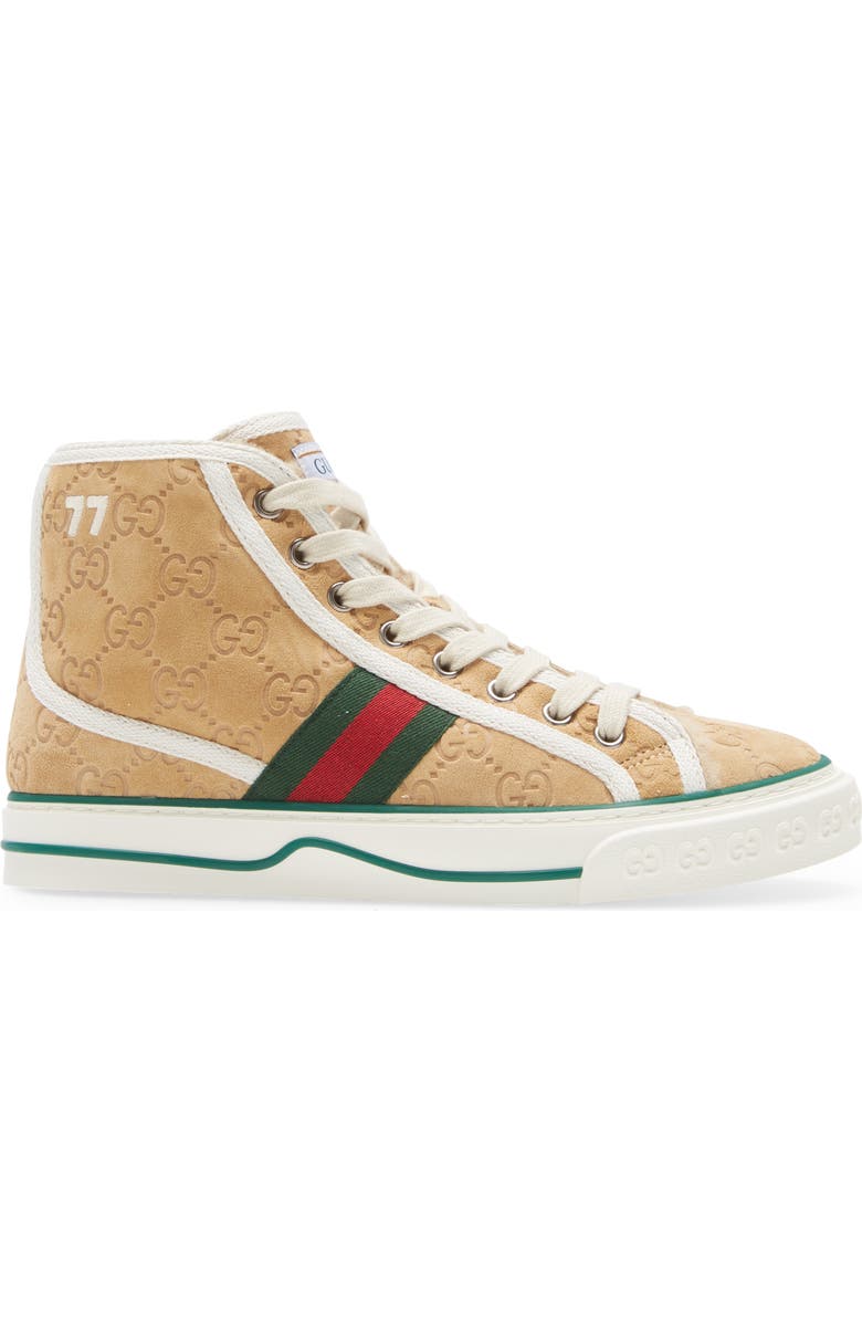 Gucci Tennis 1977 High Top Suede & Shearling Sneaker, Alternate, color,