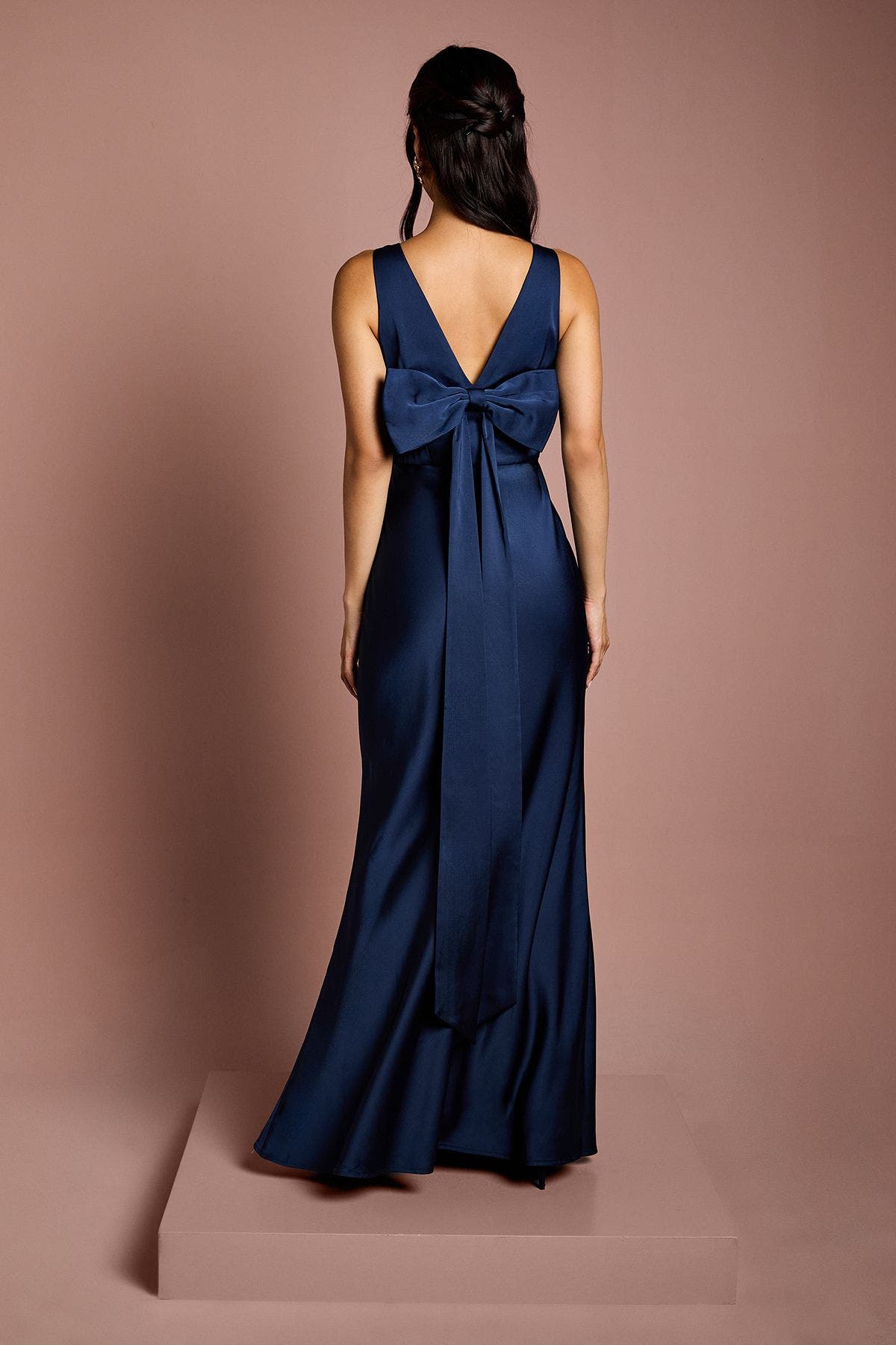 Square Neck Satin Bow Dress - image 2