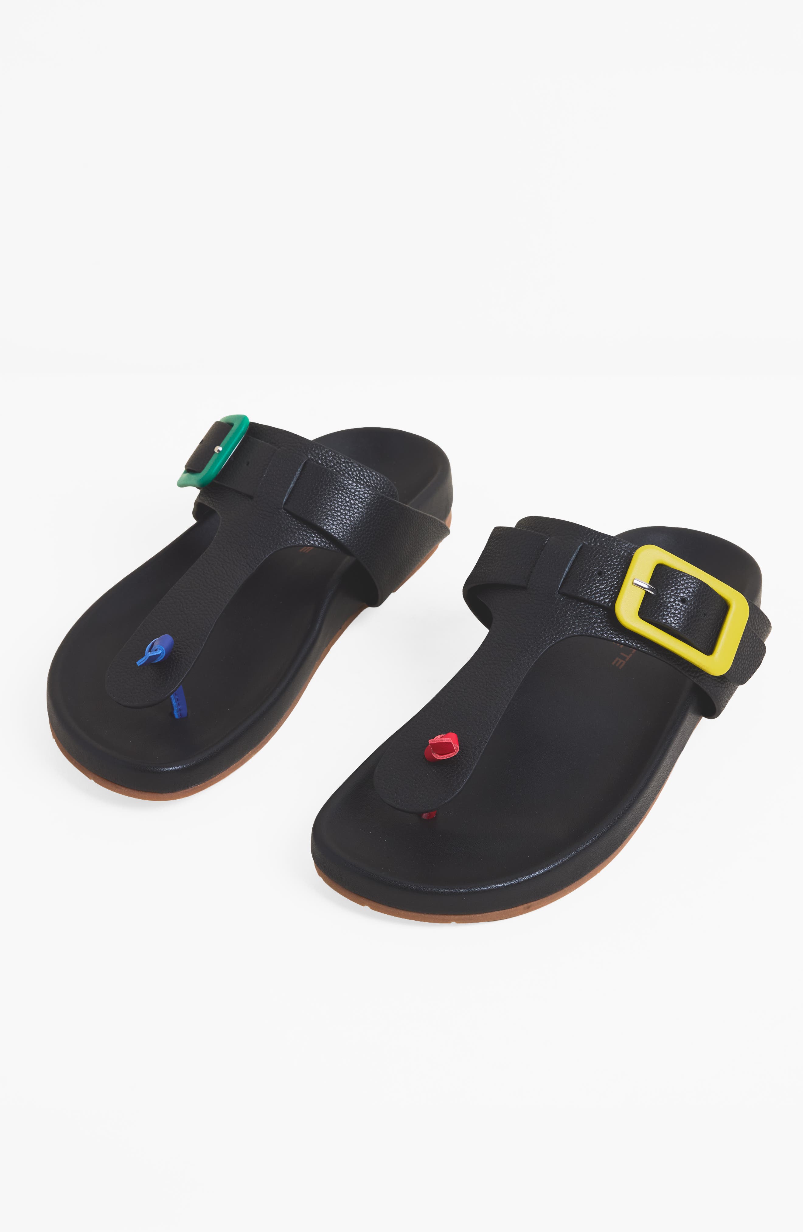 Charlotte Stone Misty Multicolor Footbed Thong Sandal, Main, color, Treasure