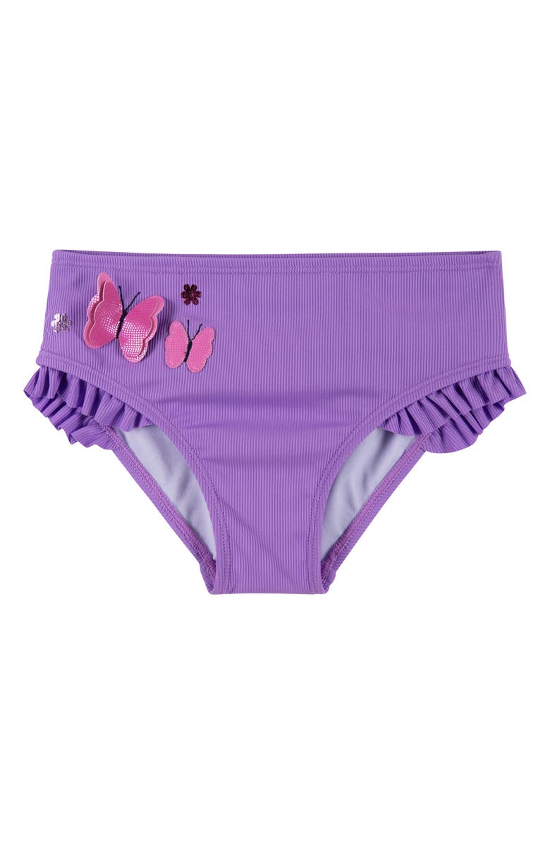 Andy & Evan Kids' Appliqué Ruffle Two-Piece Swimsuit, Alternate, color, Purple Floral