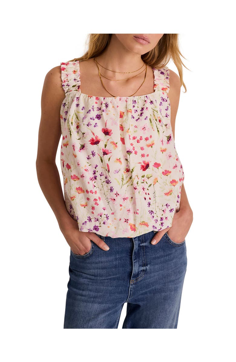 MINT VELVET Print Bubble Hem Top, Main, color, Pink
