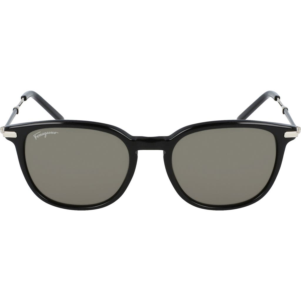 Ferragamo Salvatore 52mm Round Sunglasses In Black