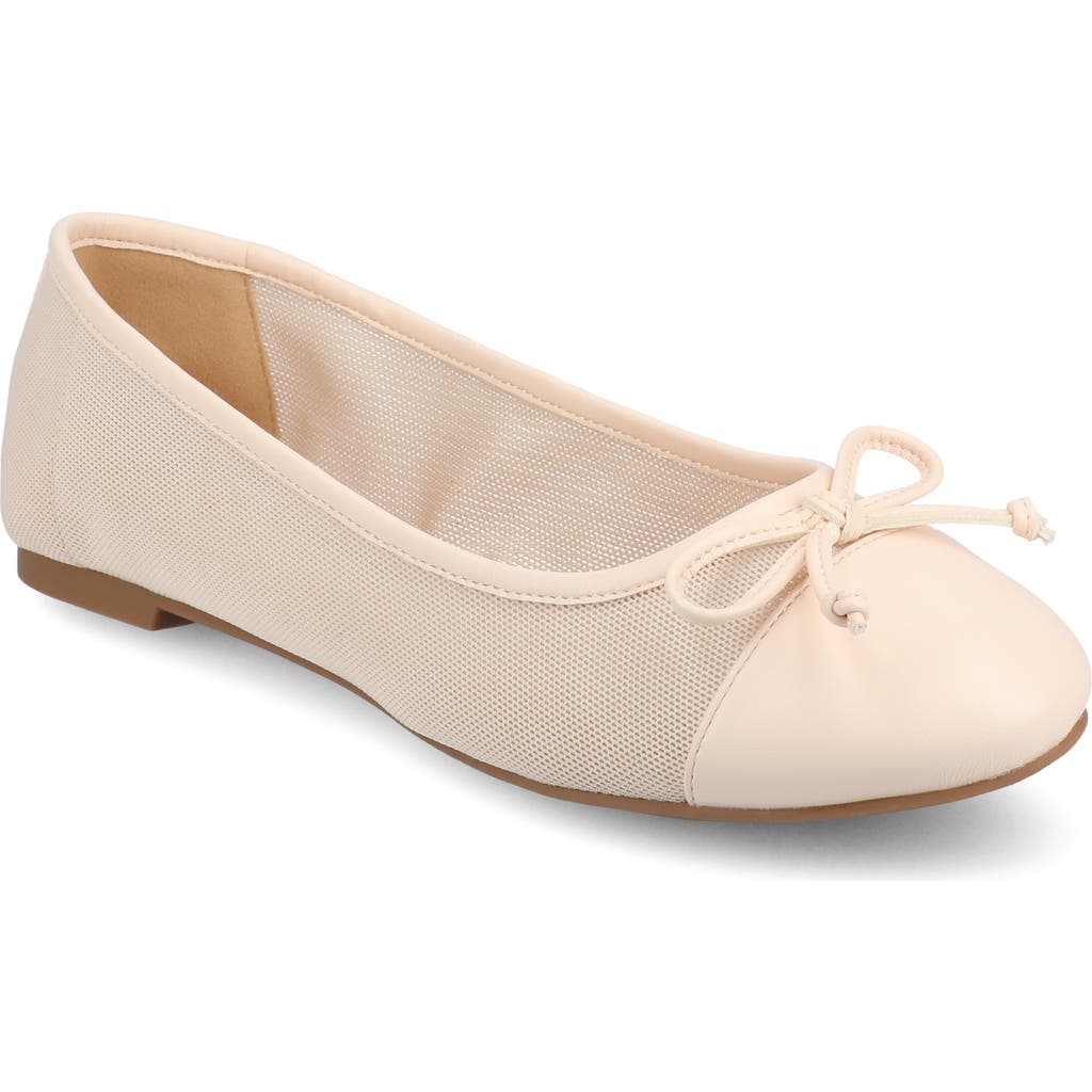 Shop Journee Collection Kaiah Ballet Flat In Mesh/blush
