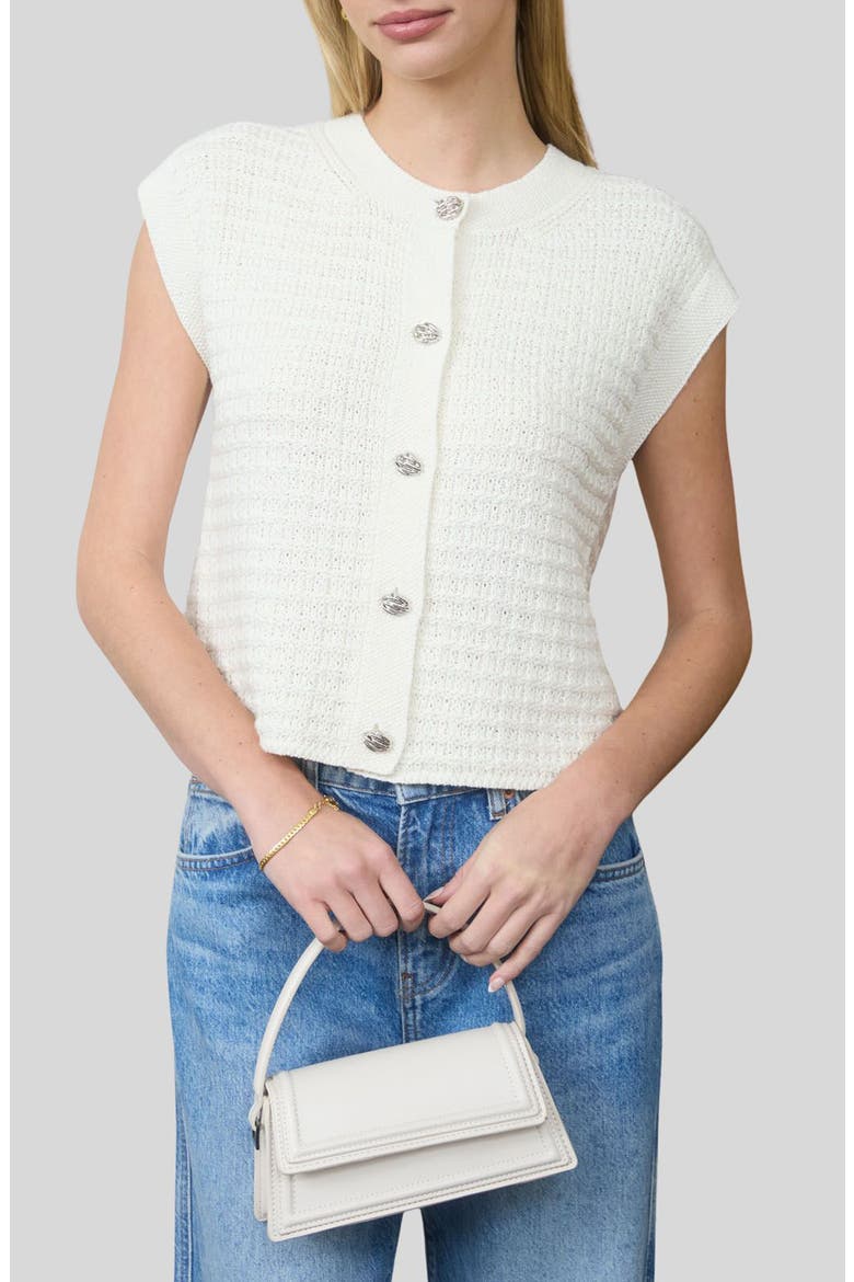 Cap Sleeve Button Front Cardigan, Main, color, IVORY