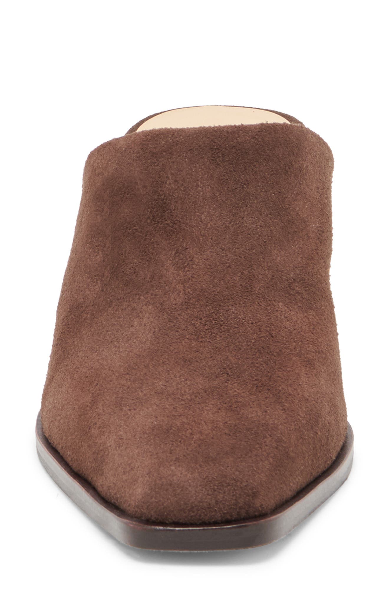 Leyton Square Toe Mule, Alternate, color, DARK BROWN SUEDE