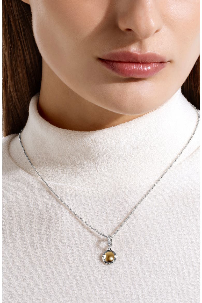 JH Essential Pendant Necklace, Diamonds, 1.5mm, Alternate, color, STERLING SILVER / GOLD