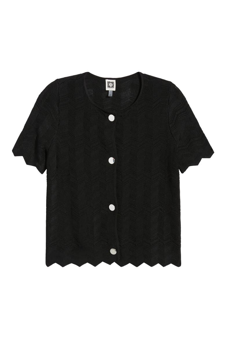 Zigzag Pointelle Cardigan, Alternate, color, ANNE BLACK