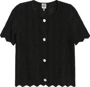 Anne Klein Zigzag Pointelle Cardigan