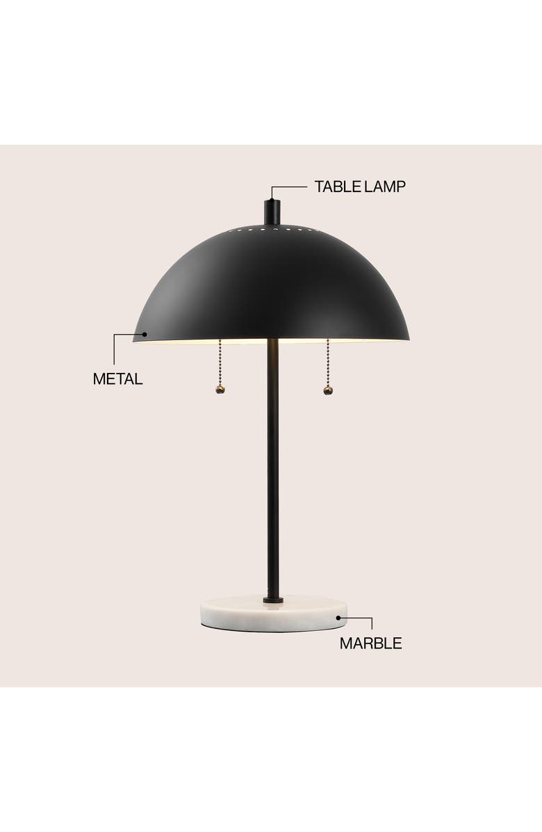 JONATHAN Y Ella Dome Metal with Marble Base LED Table Lamp, Alternate, color, Black White