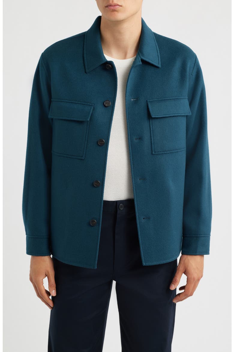 Clyfford Wool & Cashmere Shirt Jacket, Main, color, GALAXY