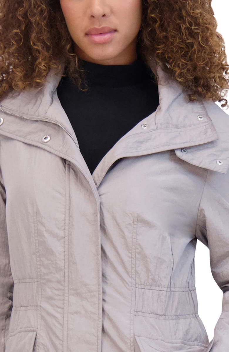 Kenneth Cole New York Water Resistant Hooded Jacket, Alternate, color, Silver
