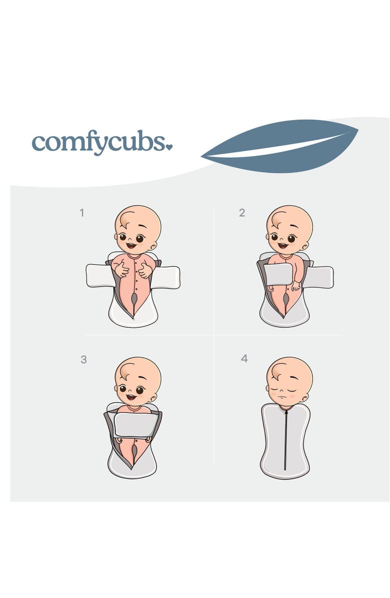 Comfy Cubs Easy Zipper Swaddle Blankets, Alternate, color, Nomadic Blue, Azul