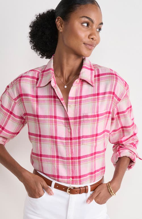 Vineyard Vines Birdie Relaxed Fit Cotton Blend Flannel Button-up Shirt In Pink