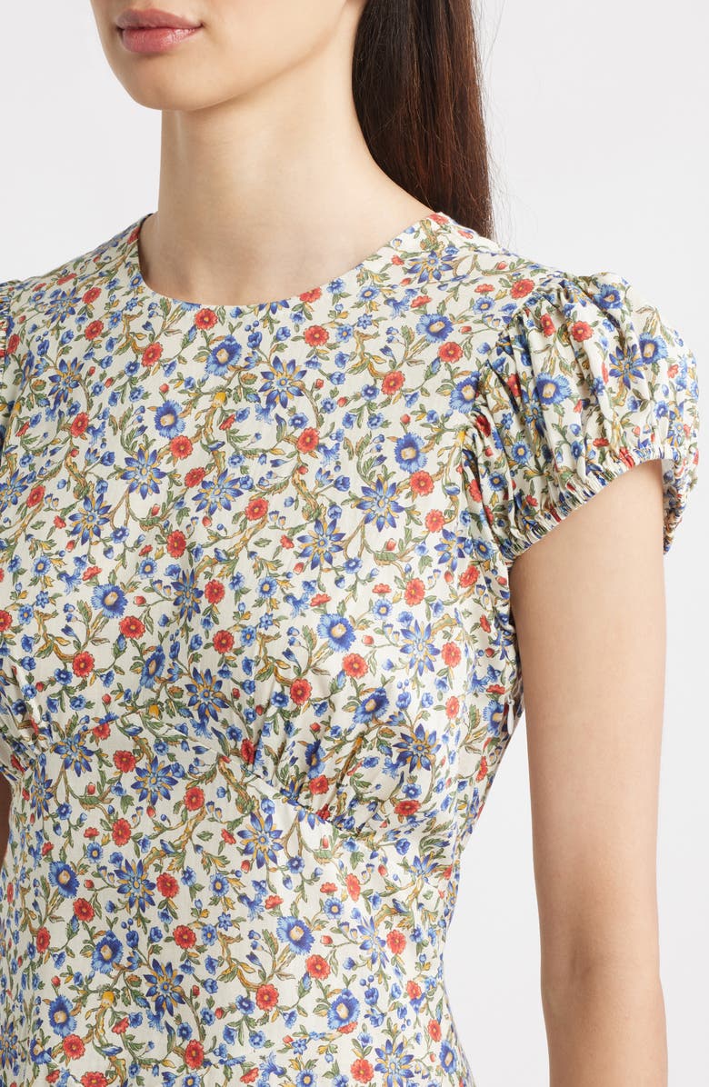 DÔEN Rhodia Floral Midi Dress, Alternate, color, Crme Prairie De Montagne