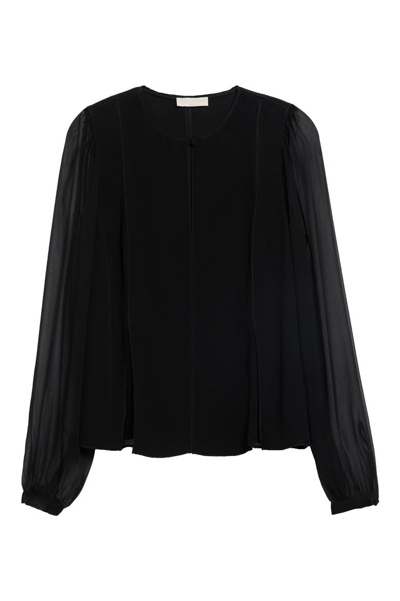 Lucette Long Sleeve Blouse, Main, color, NOIR