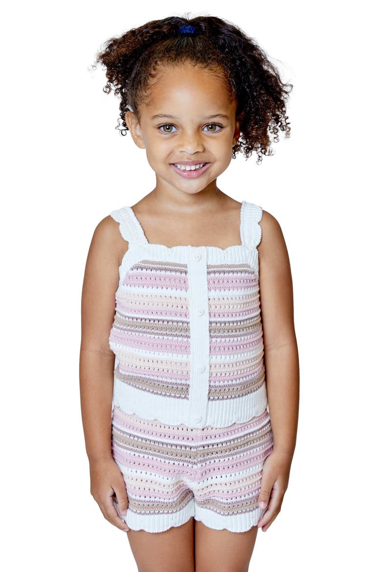 Kids' Stripe Sweater Tank & Shorts Set, Main, color, WINTER WHITE