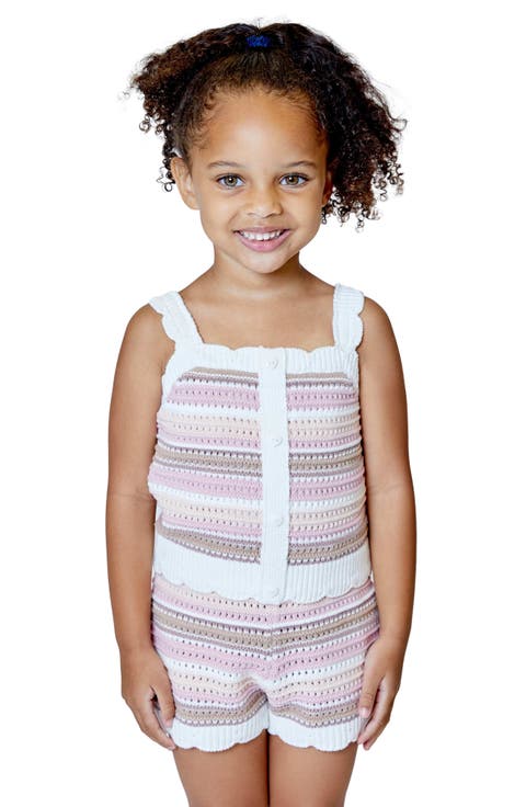 Kids' Stripe Sweater Tank & Shorts Set (Little Kid)