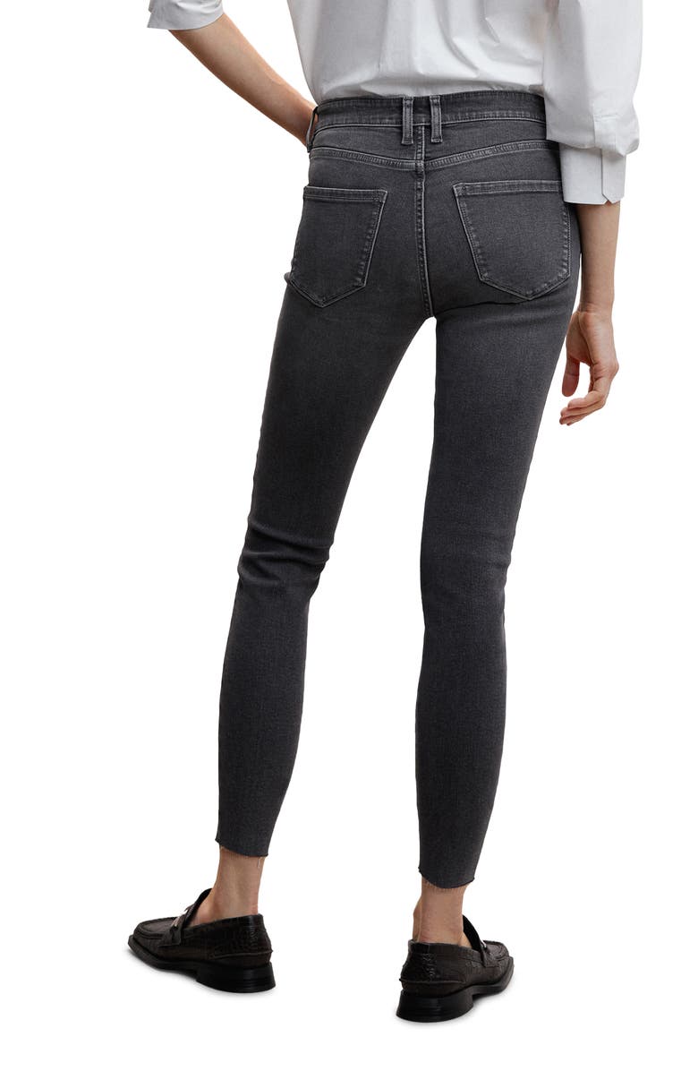 MANGO Isa Raw Hem Crop Skinny Jeans, Alternate, color, Open Grey