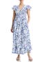 Floral Flutter Sleeve Maxi Dress