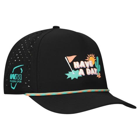 Men's Breezy Golf Black WM Phoenix Open Heat Check Have A Day Perforated Adjustable Hat
