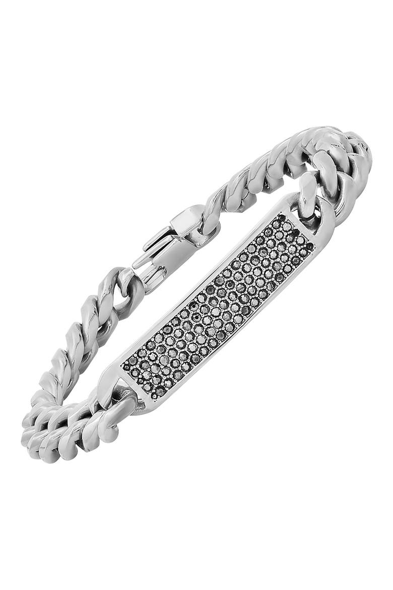 Stainless Steel Simulated Diamond Chain Bracelet, Alternate, color, METALLIC