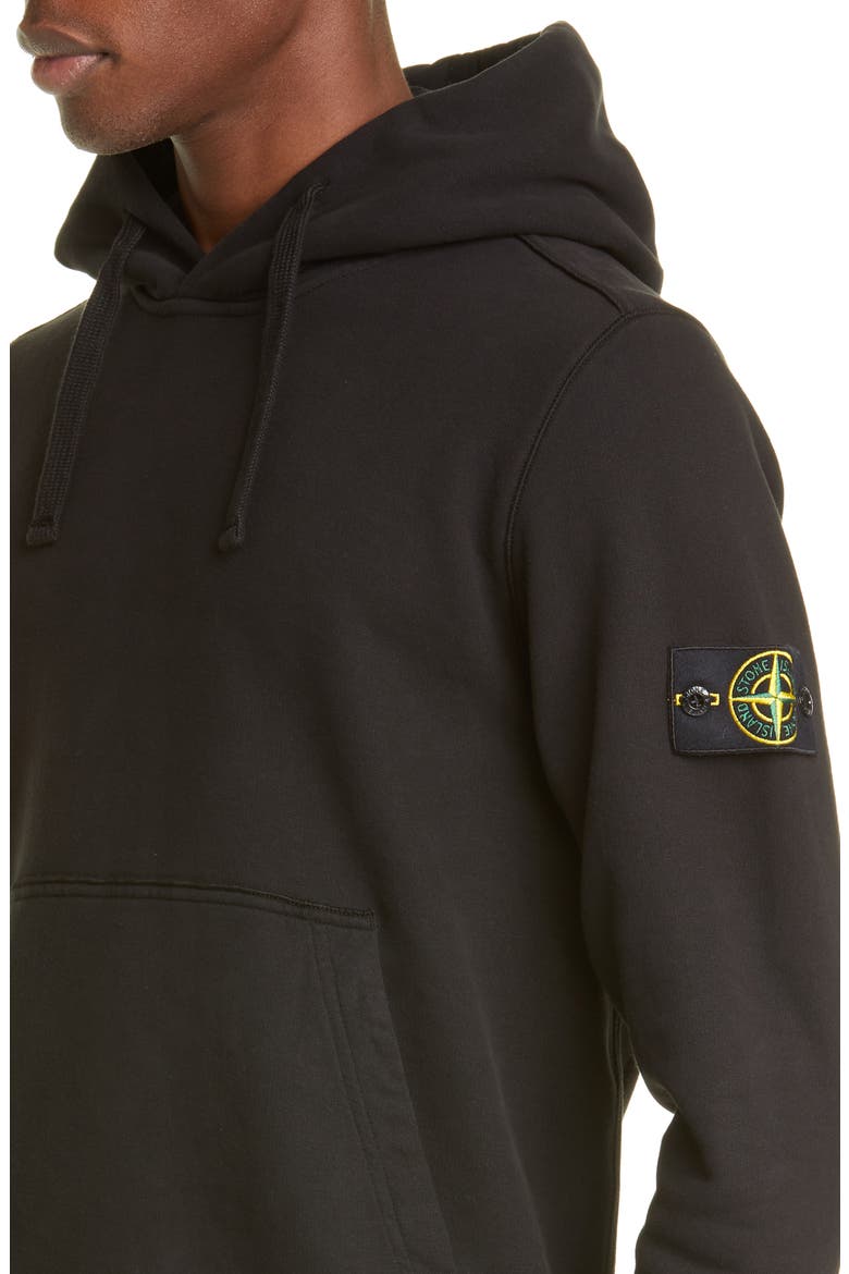 Patch Hooded Sweatshirt, Alternate, color, BLACK
